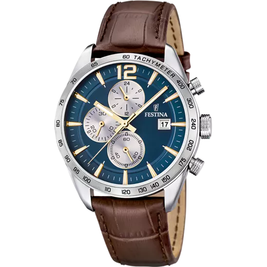 MONTRE FESTINA F16760/7 BLEU, BRACELET CUIR, HOMME