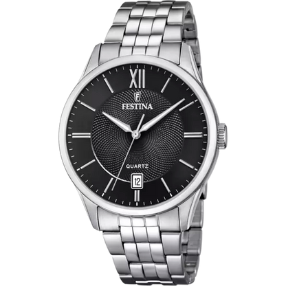 MONTRE FESTINA F20425/3 NOIR, BRACELET ACIER INOXYDABLE, HOMME