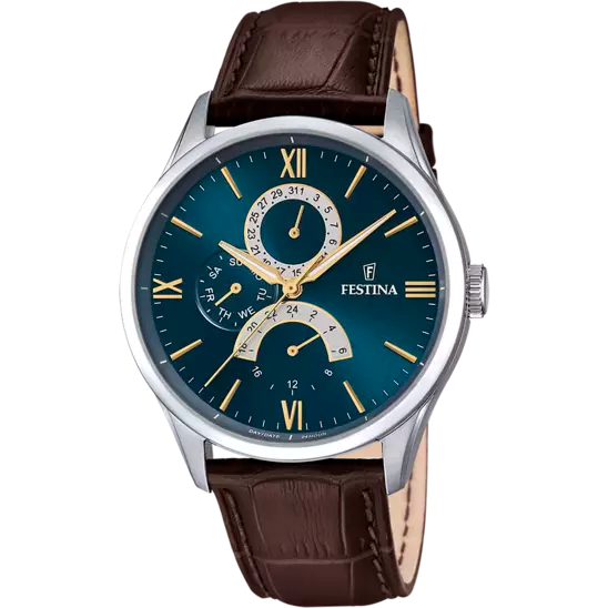 MONTRE FESTINA F16823/A BLEU, BRACELET CUIR, HOMME