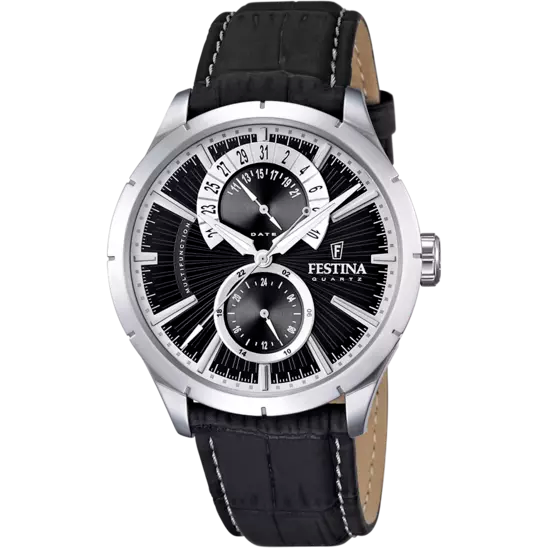 MONTRE FESTINA RETRO F16573/3 NOIR, BRACELET CUIR, HOMME