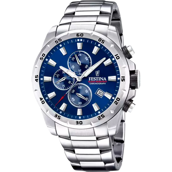 MONTRE FESTINA F20463/2 BLEU, BRACELET ACIER INOXYDABLE, HOMME