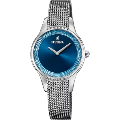 MONTRE FESTINA F20494/2 BLEU, BRACELET ACIER INOXYDABLE, FEMME