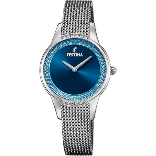 MONTRE FESTINA F20494/2 BLEU, BRACELET ACIER INOXYDABLE, FEMME