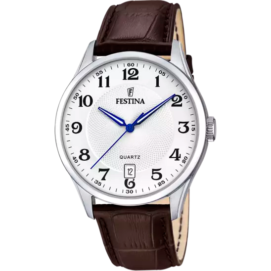 MONTRE FESTINA CLASSICS F20426/1 BLANC, BRACELET CUIR, HOMME