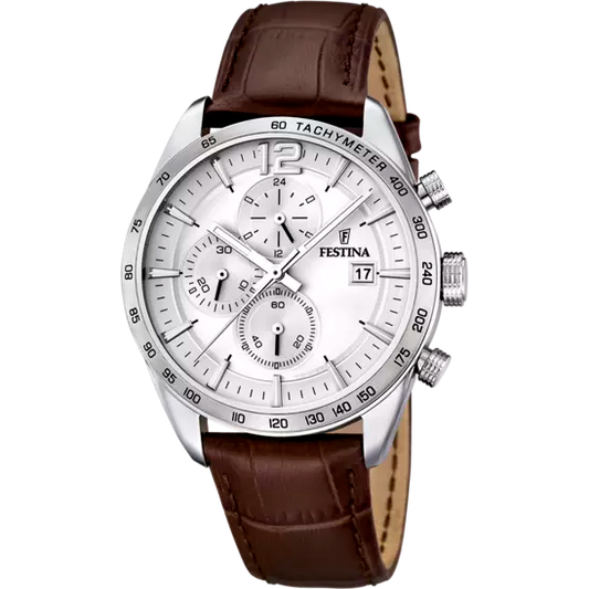 MONTRE FESTINA F16760/1 GRIS, BRACELET CUIR, HOMME