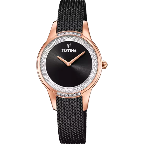 MONTRE FESTINA F20496/2 NOIR, BRACELET ACIER INOXYDABLE, FEMME