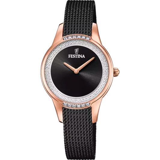 MONTRE FESTINA F20496/2 NOIR, BRACELET ACIER INOXYDABLE, FEMME