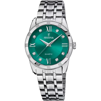 MONTRE FESTINA F16940/F VERT, BRACELET EN ACIER INOXYDABLE 316L, FEMME