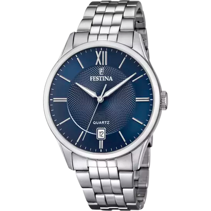 MONTRE FESTINA F20425/2 BLEU, BRACELET ACIER INOXYDABLE, HOMME